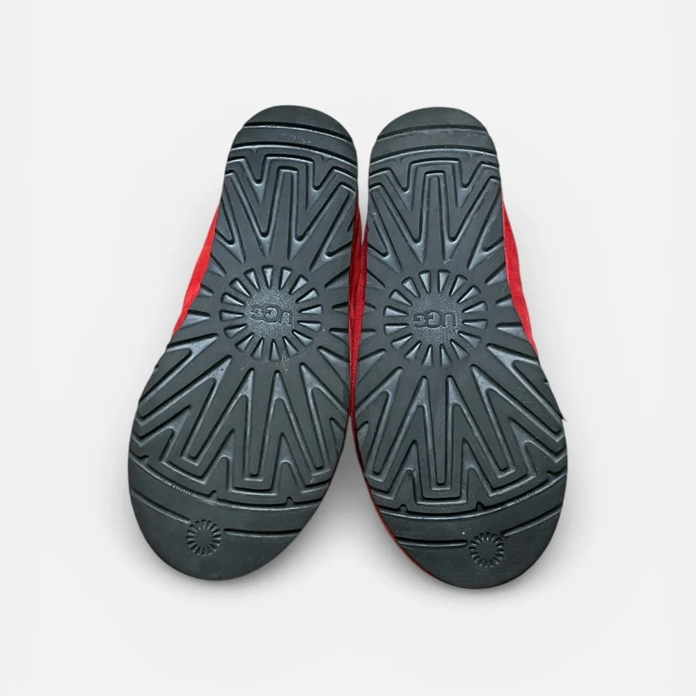 UGG Red Suede Slip-On Clog with Black Trim